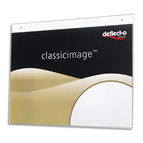 Illustration of product : DEFLECTO Porte-visuel mural format paysage A4 - Dimensions L29,7 x H23,4 x P0,18 cm transparent (1)