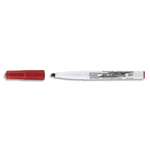 Illustration of product : BIC Velleda 1741 Feutres pour Tableau Blanc Effaçables à Sec, Pointe Conique Moyenne - Rouge (1)