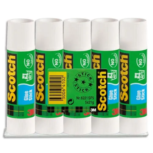 Illustration of product : SCOTCH Lot de 5 bâtons de colle économique de 21 grammes (1)