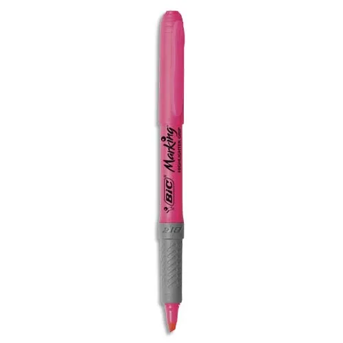 Illustration of product : BIC Highlighter Grip Surligneurs Pointe Biseautée - Rose (1)
