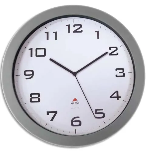 Illustration of product : ALBA Horloge murale Horissimo silencieuse grand format en métal, pile AA non fournie - Diamètre 38 cm (1)