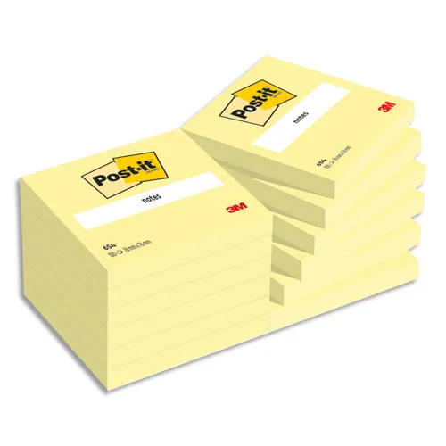 Illustration of product : POST-IT Bloc repositionnable de 100 feuilles 76 x 76 mm Jaune 654E (1)