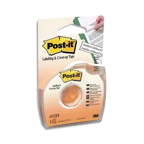 Illustration of product : POST-IT Bande de correction adhésive et repositionnable sur dévidoir plastique jetable 8,4 mm x 17,7 m (1)
