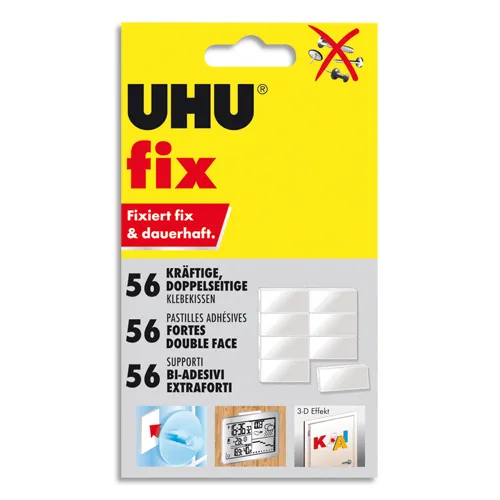 Illustration of product : UHU Pochette de 50 pastilles prédécoupées double-face FIX 48805 (1)