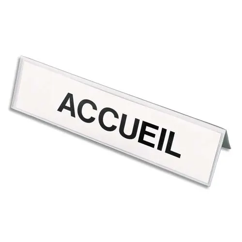 Illustration of product : OXFORD Boîte de 25 chevalets porte-nom 6 x 25 cm en PVC rigide transparent 2 faces. (1)