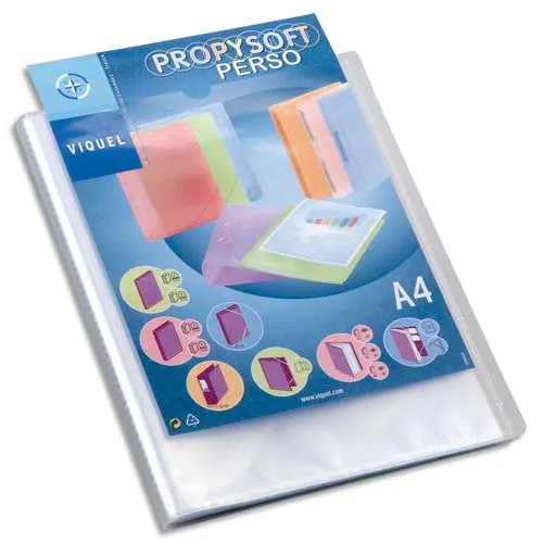 Illustration of product : VIQUEL Protège document personnalisable 80 vues, 40 pochettes PROPYSOFT incolore (1)