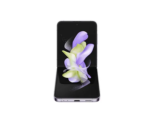 Samsung Galaxy Z Flip4 128 Go violet plié de face