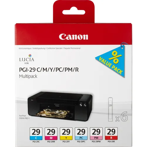 Illustration of product : CANON PGI-29 CMY/PC/PM/R cartouche d encre couleur capacité standard multipack (1)