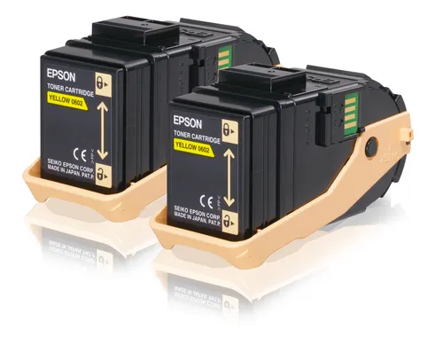 Illustration of product : EPSON AL-C9300N cartouche de toner jaune capacité standard 2 x 7.500 pages pack de 2 (1)