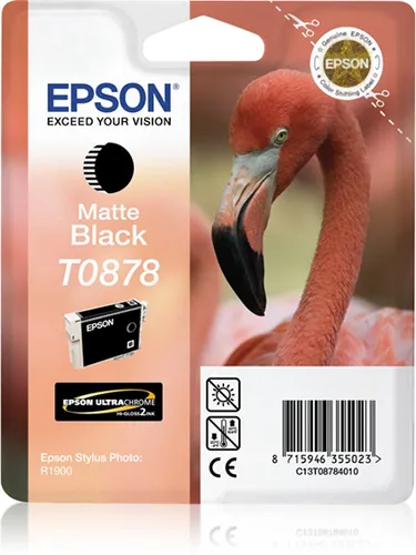 Illustration of product : EPSON T0878 cartouche d encre noir mat capacité standard 11.4ml 1-pack blister sans alarme (1)