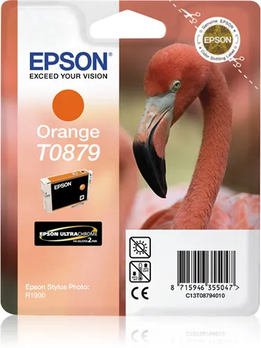 Illustration of product : EPSON T0879 cartouche d encre orange capacité standard 11.4ml 1-pack blister sans alarme (1)