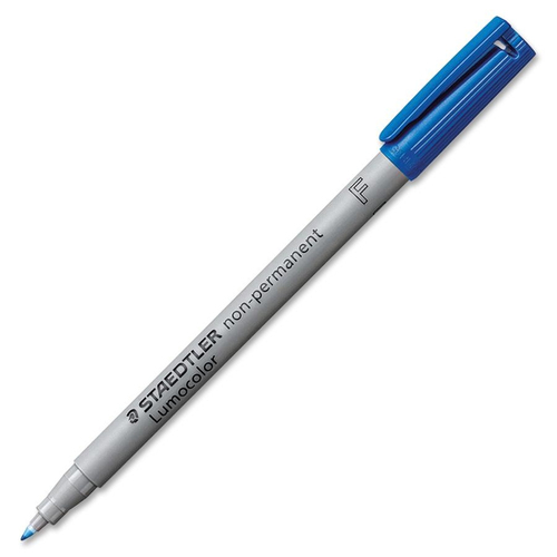 Illustration of product : STAEDTLER Feutre pour rétroprojection pointe fine encre soluble Bleue LUMOCOLOR (1)