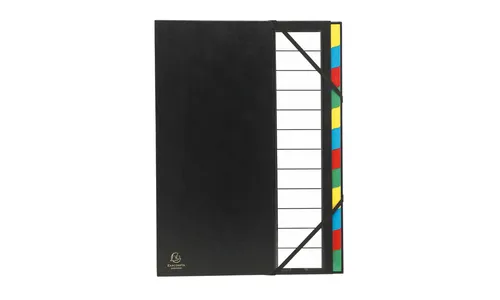 Illustration of product : EXACOMPTA Trieur de bureau rigide ORDONATOR, 12 compartiments noir (1)
