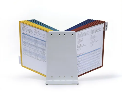 Illustration of product : DURABLE Pupitre de table Vario - onglets indexation en bristol Blanc - 20 pochettes A4 contours Assortis (2)