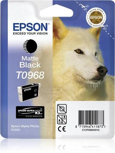 Illustration of product : EPSON T0968 cartouche d encre noir mat capacité standard 11.4ml 1-pack blister sans alarme (1)