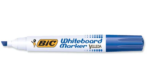 Illustration of product : BIC Velleda 1751 ECOlutions Feutres pour Tableau Blanc Effaçables à Sec à Pointe Moyenne Biseautée - Bleu (1)
