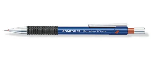 Illustration of product : STAEDTLER Porte-mine technique 0,5 mm rechargeable corps plastique Bleu grip caoutchouc MICRO 775 (1)