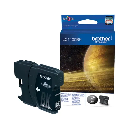 Illustration of product : BROTHER LC-1100 cartouche d encre noir capacité standard 9.5ml 450 pages pack de 1 (1)