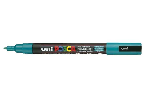 Illustration of product : UNI POSCA Marqueur Vert émeraude PC3M : Pointe conique fine (1)