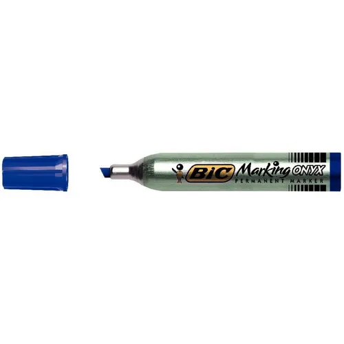 Illustration of product : BIC Marking Onyx 1591 Marqueurs Permanents à Pointe Biseautée Moyenne - Bleu (1)