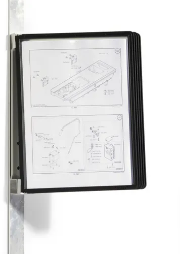 Illustration of product : DURABLE Support mural Vario Magnet 5 pochettes Sherpa A4 - magnétique toutes surfaces magnétiques - Noir (1)