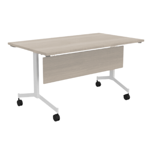 Table pliante Eureka - Blanc Chêne fil