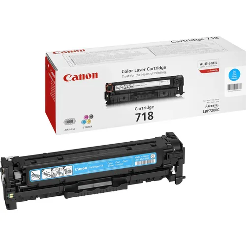 Illustration of product : CANON 718 cartouche de toner cyan capacité standard 2.900 pages pack de 1 (1)