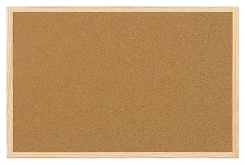 Illustration of product : Tableau en Liège cadre bois, fixation fournie, livré avec 6 épingles - Format : L90 x H60 cm (1)
