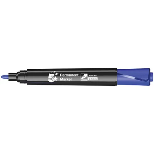 Illustration of product : Marqueur permanent pointe ogive corps plastique encre Bleue à base d'alcool (1)