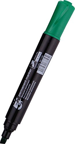 Illustration of product : Marqueur permanent pointe biseautée corps plastique encre Vert à base d'alcool (1)