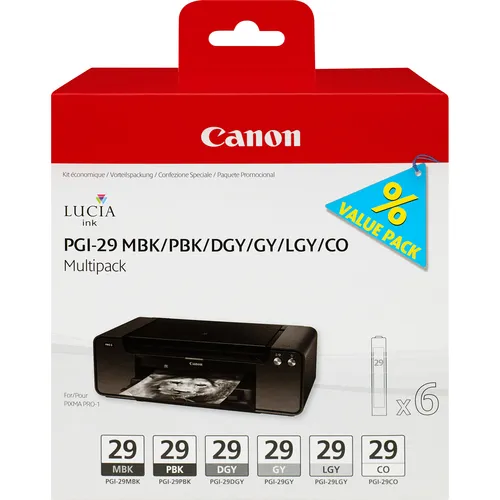 Illustration of product : CANON PGI-29 cartouche encre noir et cinq couleurs capacite standard multipack (1)