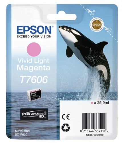 Illustration of product : EPSON T7606 cartouche dencre haute capacité vivid magenta clair 25,9ml 2849 pages pack de 1 (1)