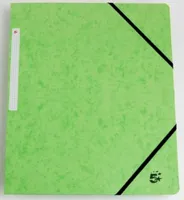 Illustration of product : PERGAMY Chemise 3 rabats monobloc à élastique en carte lustrée 5/10e, 390g. Coloris Vert clair. (1)