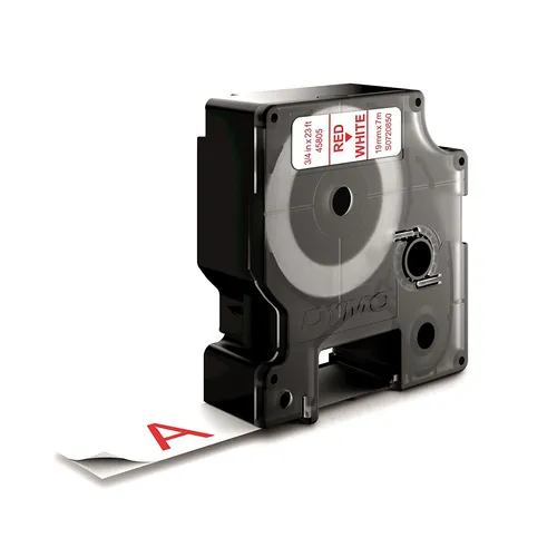 Illustration of product : DYMO Ruban D1 Rouge/Blanc 19MMX7M pour 1000/1000+/2000/3500/4500/5000/5526 (1)