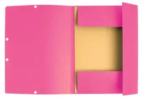 Illustration of product : EXACOMPTA Chemise 3 rabats et élastique, en carte lustrée 5/10e, 400gr. Format 24x32cm. Coloris Fuchsia. (2)