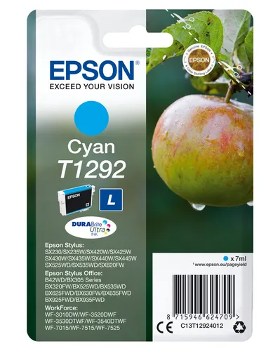 Illustration of product : EPSON T1292 cartouche d encre cyan haute capacité 7ml 1-pack blister sans alarme (1)