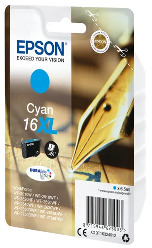 Illustration of product : EPSON 16XL cartouche dencre cyan haute capacité 6.5ml 450 pages 1-pack blister sans alarme (2)