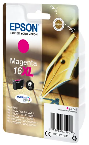 Illustration of product : EPSON 16XL cartouche dencre magenta haute capacité 6.5ml 450 pages 1-pack blister sans alarme (2)