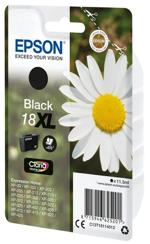 Illustration of product : EPSON 18XL cartouche d encre noir haute capacité 11.5ml 470 pages 1-pack blister sans alarme (2)