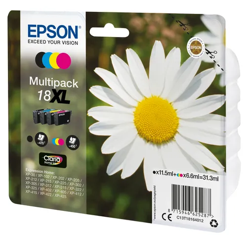 Illustration of product : EPSON 18XL cartouche d encre noir et tricolore haute capacité 31.3ml 1-pack blister sans alarme (2)