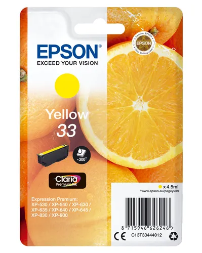 Illustration of product : EPSON Cartouche Oranges Encre Claria Premium Jaune (1)
