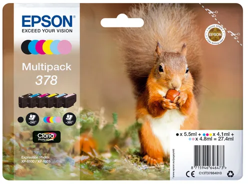 Illustration of product : EPSON Multipack 6-farbig 378 Eichhörnchen Clara Phto HD Ink (1)