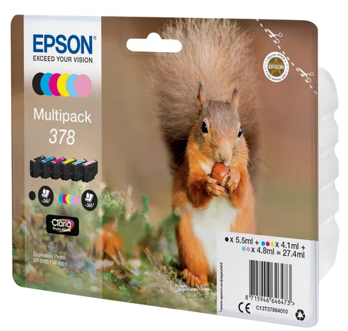 Illustration of product : EPSON Multipack 6-farbig 378 Eichhörnchen Clara Phto HD Ink (2)