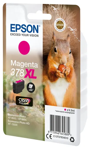 Illustration of product : EPSON Encre Claria Photo HD - Cartouche Ecureuil 378 Magenta (XL) sans alarme (2)