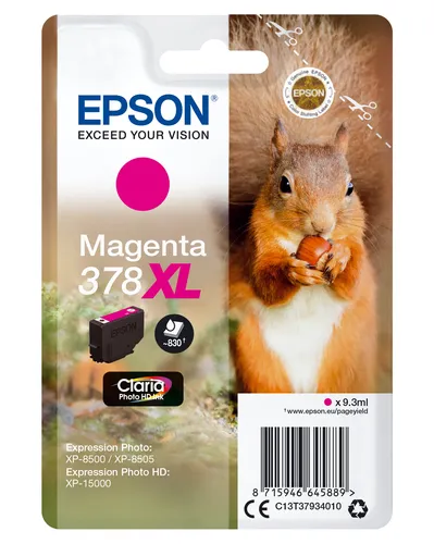 Illustration of product : EPSON Encre Claria Photo HD - Cartouche Ecureuil 378 Magenta (XL) sans alarme (1)