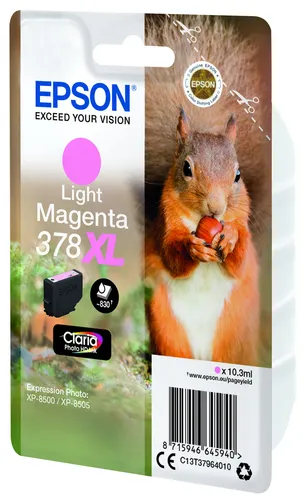 Illustration of product : EPSON Encre Claria Photo HD - Cartouche Ecureuil 378 Magenta clair (XL) sans alarme (3)