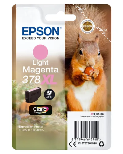 Illustration of product : EPSON Encre Claria Photo HD - Cartouche Ecureuil 378 Magenta clair (XL) sans alarme (1)