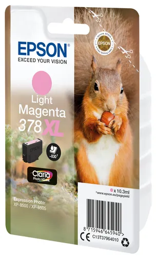Illustration of product : EPSON Encre Claria Photo HD - Cartouche Ecureuil 378 Magenta clair (XL) sans alarme (2)