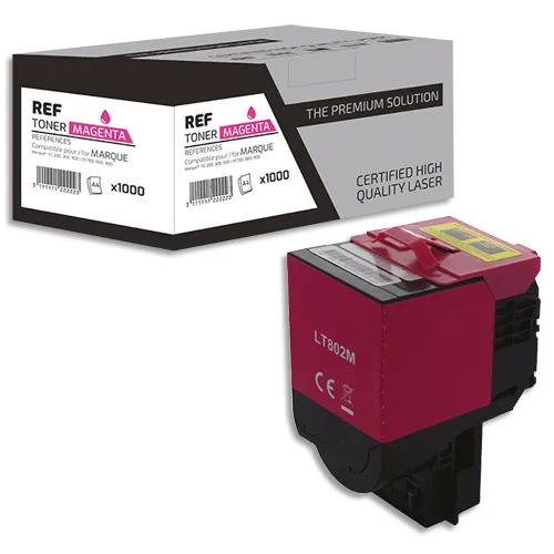 Illustration of product : PSN Cartouche compatible laser magenta Lexmark 80C2SM0, L1-LT802M (1)