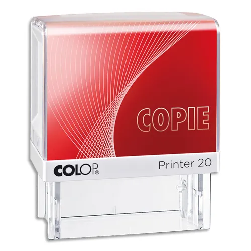 Illustration of product : COLOP Timbre formule COPIE - Printer 20 L à encrage automatique Rouge. Dim.empreinte 14x38mm (1)